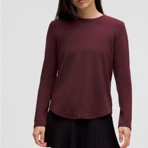 Lululemon Athletica Love Modal Fleece Long - Sleeve Shirt in Garnet